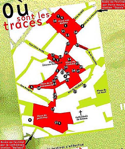 Plan accs festival Trace Urbaine 2002